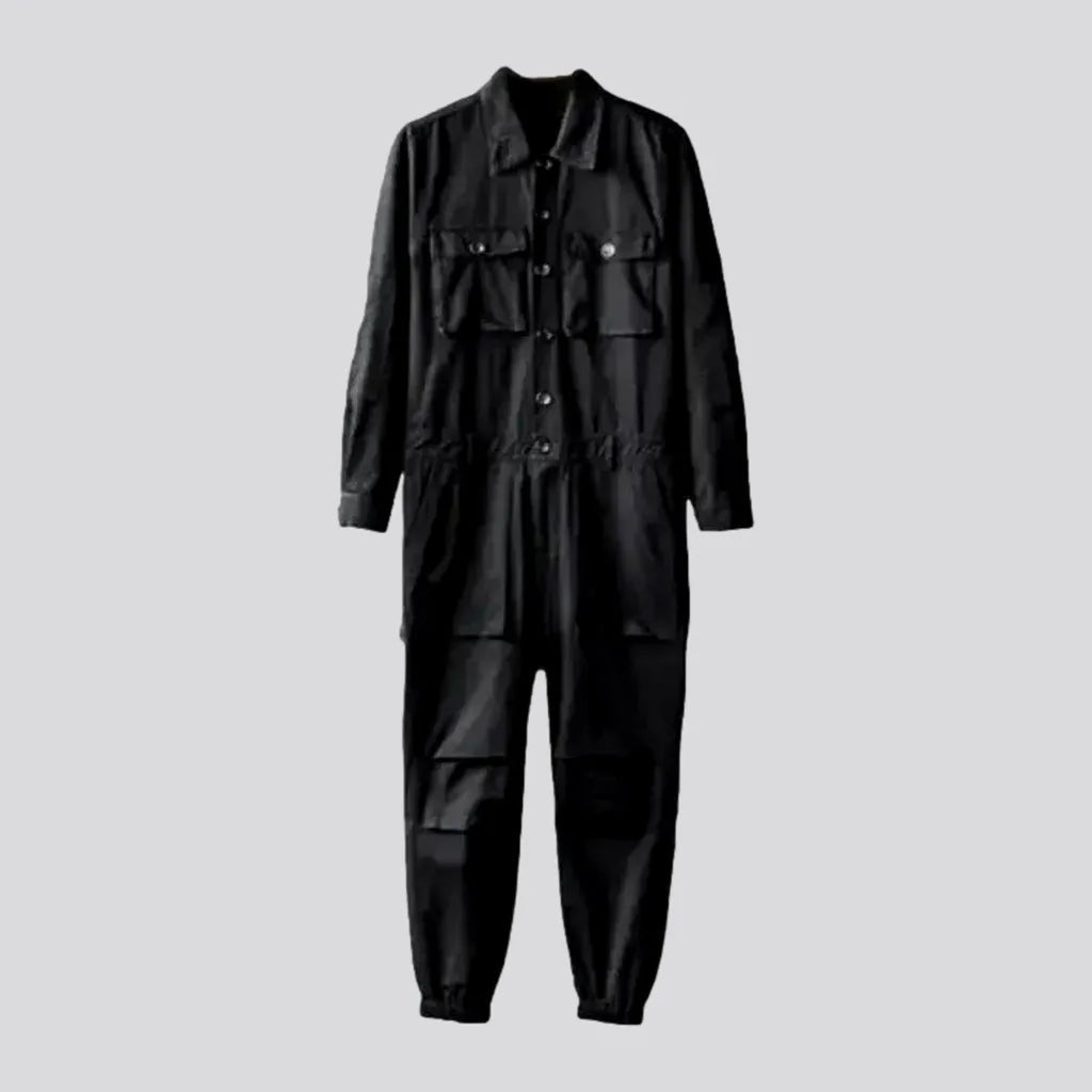 Pleated-knees men's jean overalls | Jeans4you.shop