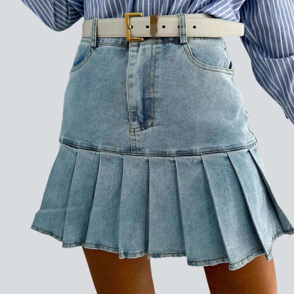 Pleated skater women's denim skirt | Jeans4you.shop