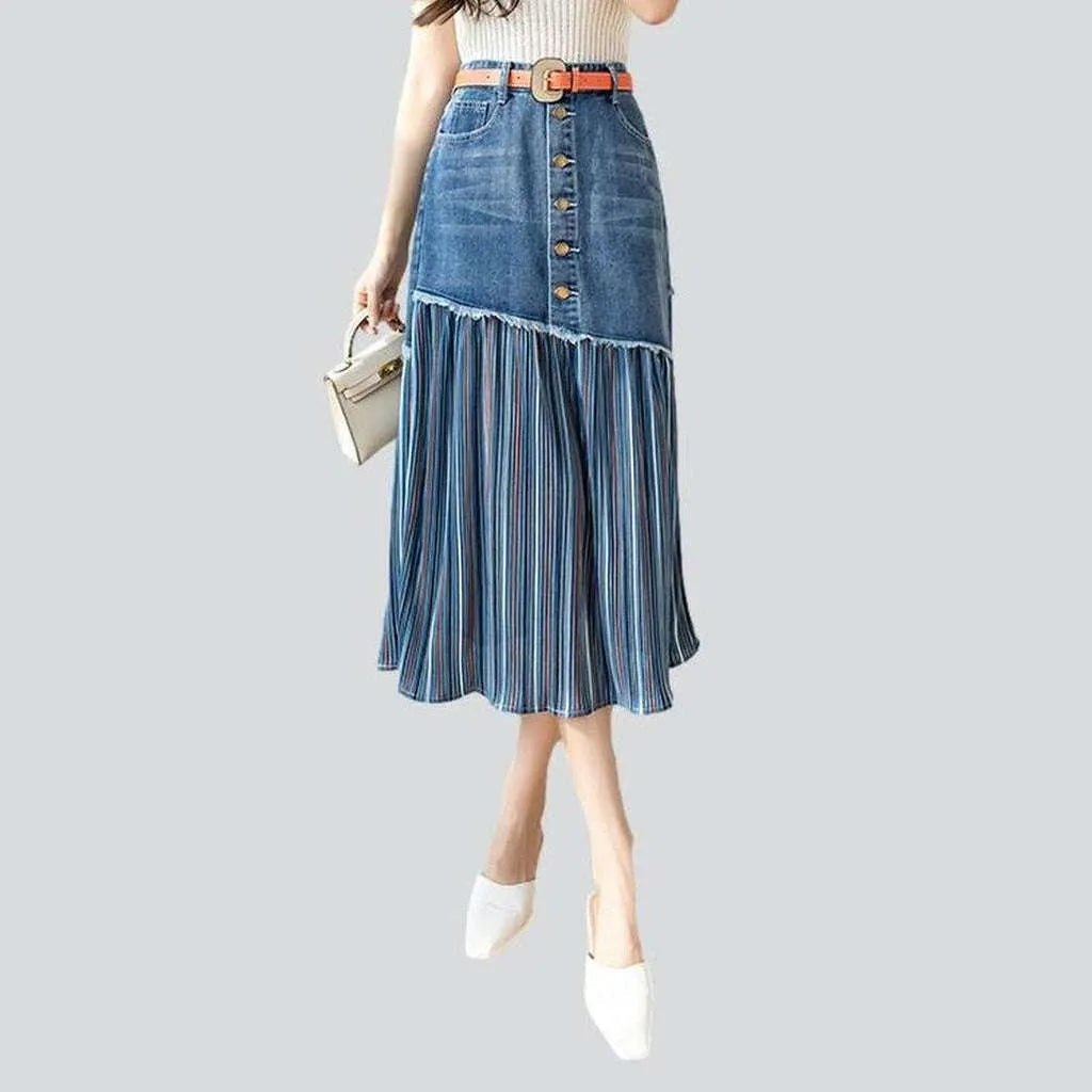 Pleated women's denim skirt | Jeans4you.shop