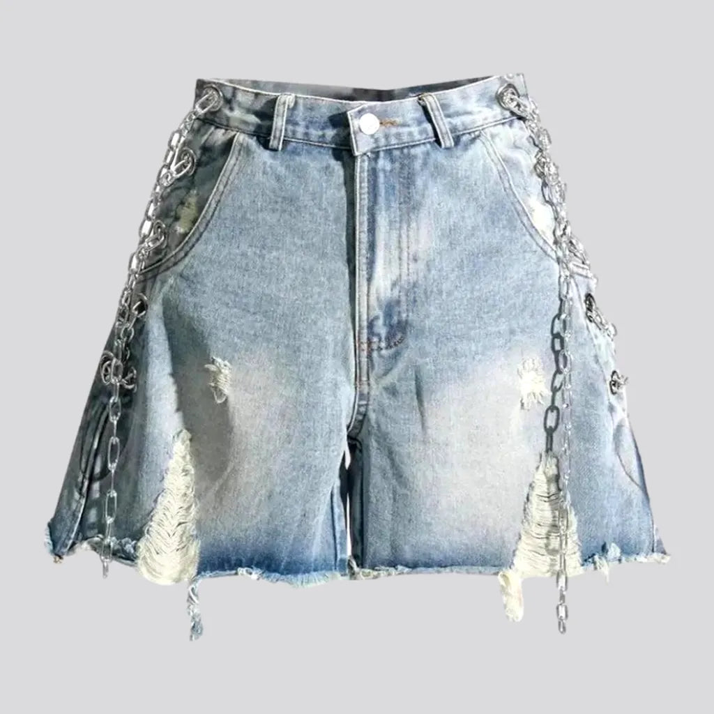 Raw-hem embellished denim shorts
 for women | Jeans4you.shop