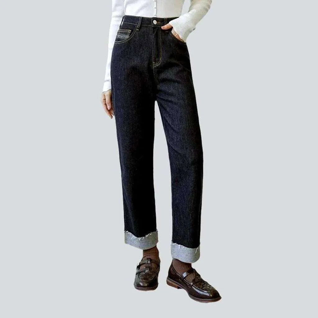 Raw hem straight women's jeans | Jeans4you.shop