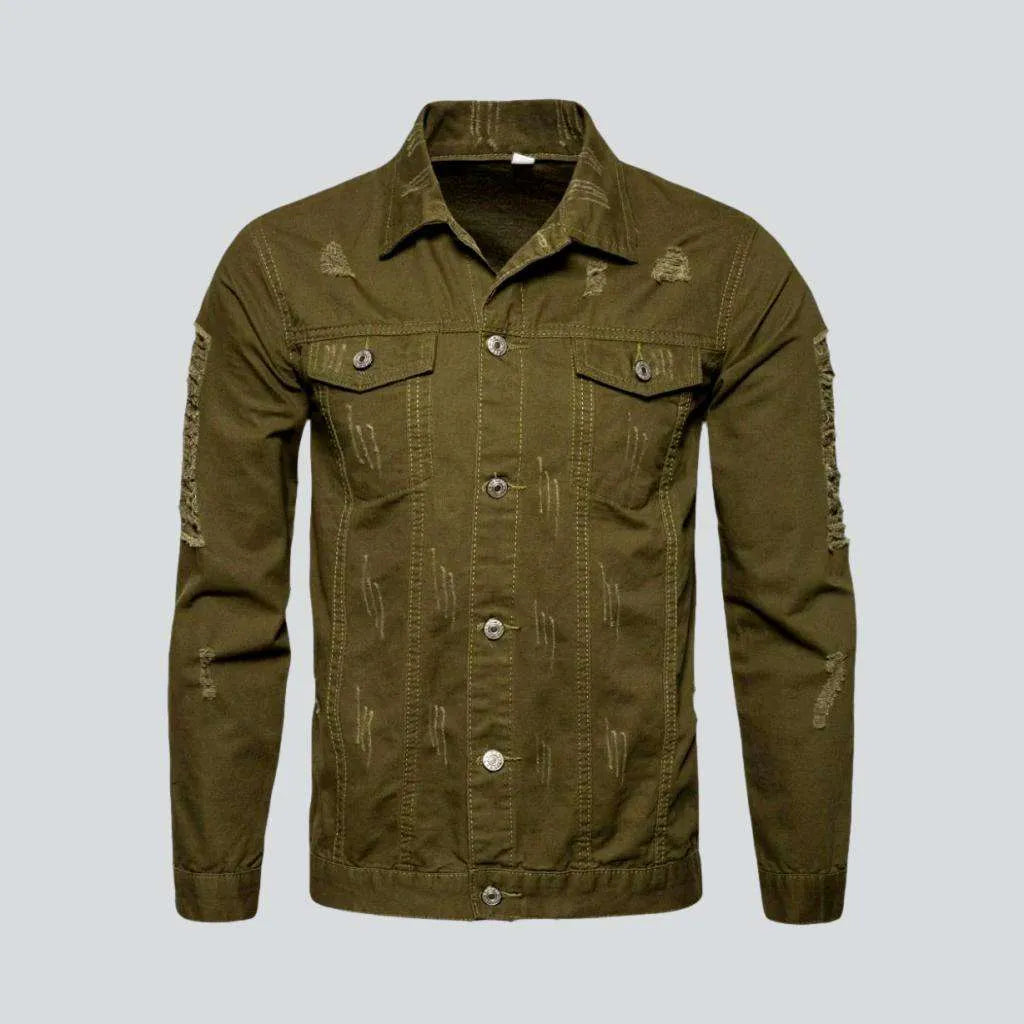 Ripped color men's jeans jacket | Jeans4you.shop