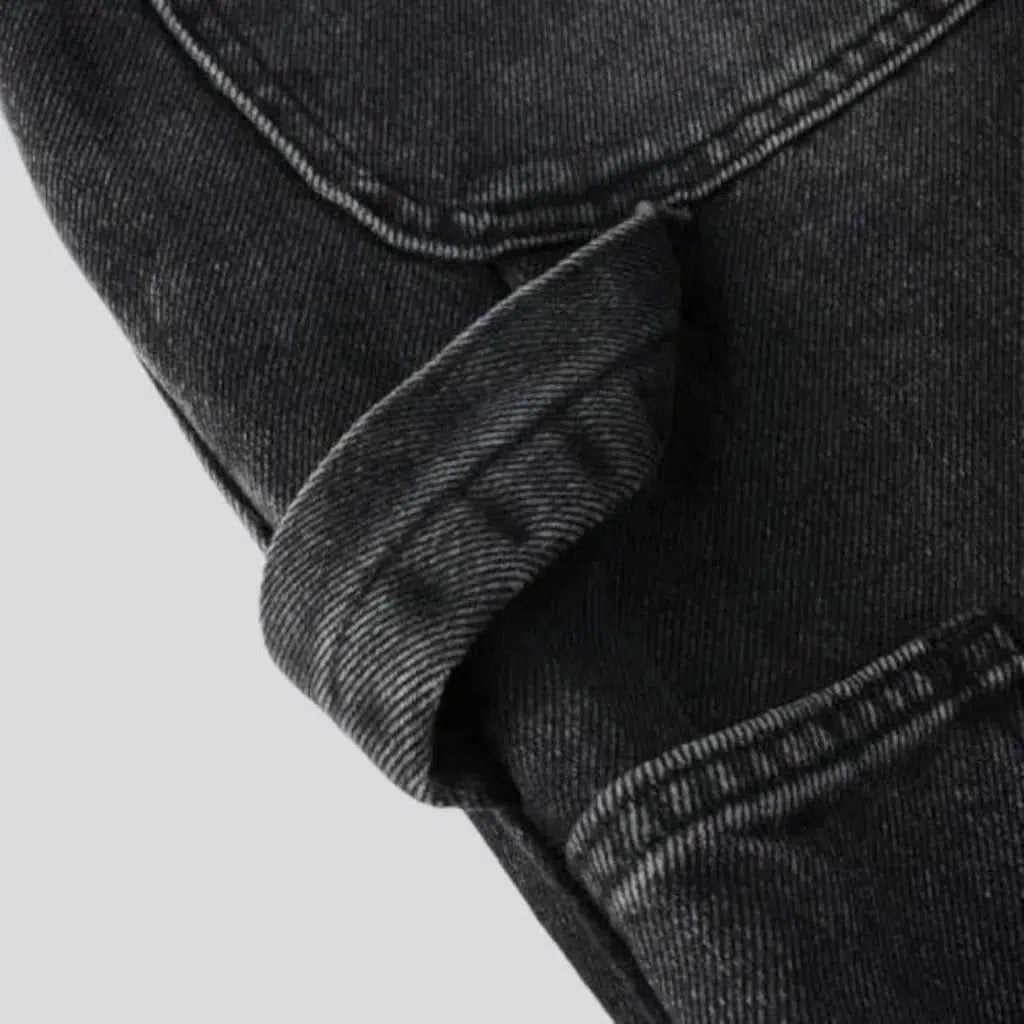 Slim men's color-block jeans