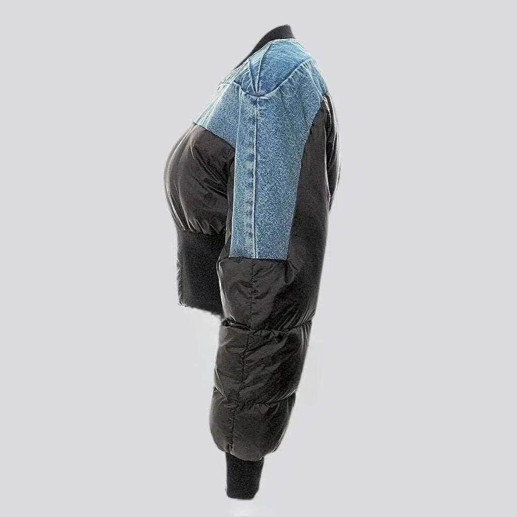 Rubber hems women's jean jacket