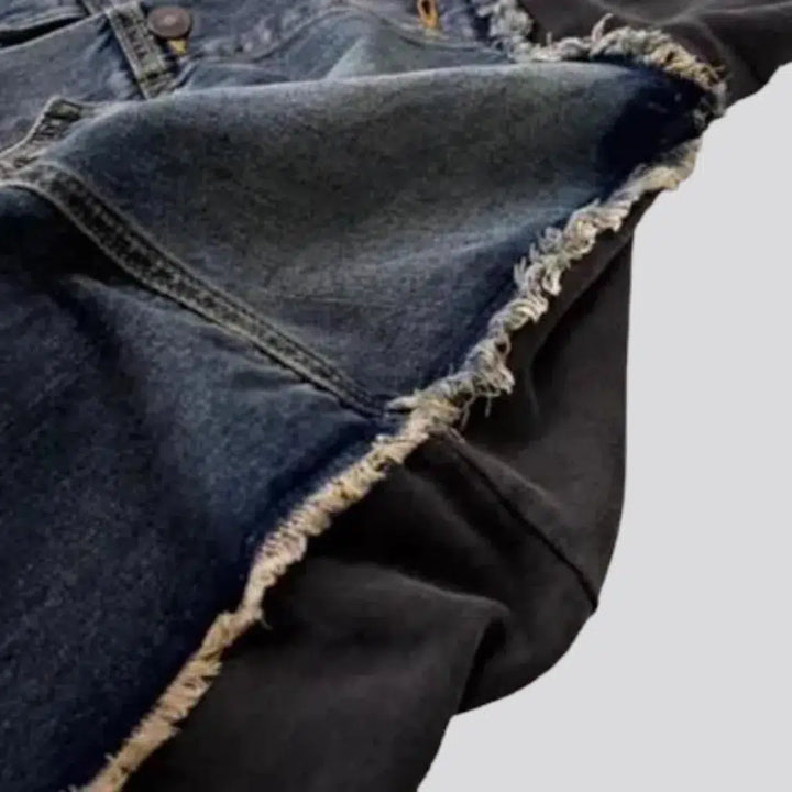Distressed men's jeans jacket