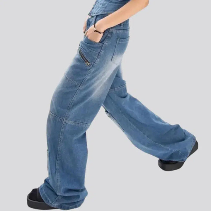 Mid-waist fashion jeans
 for ladies