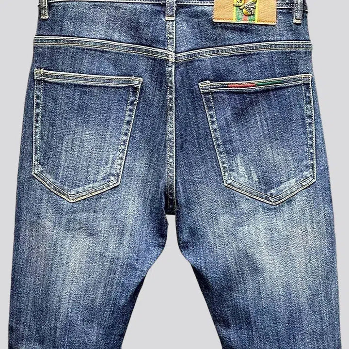 Dark wash men's street jeans