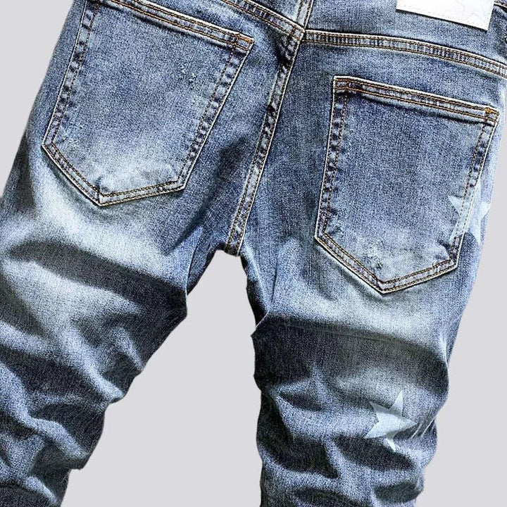 Y2k light men's wash jeans