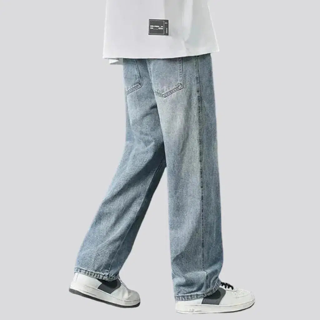 Mid-waist men's hip-hop jeans
