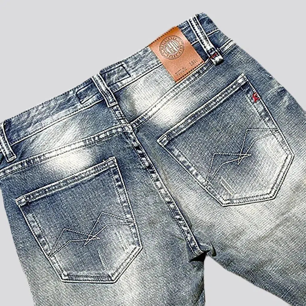 Casual whiskered jeans
 for men