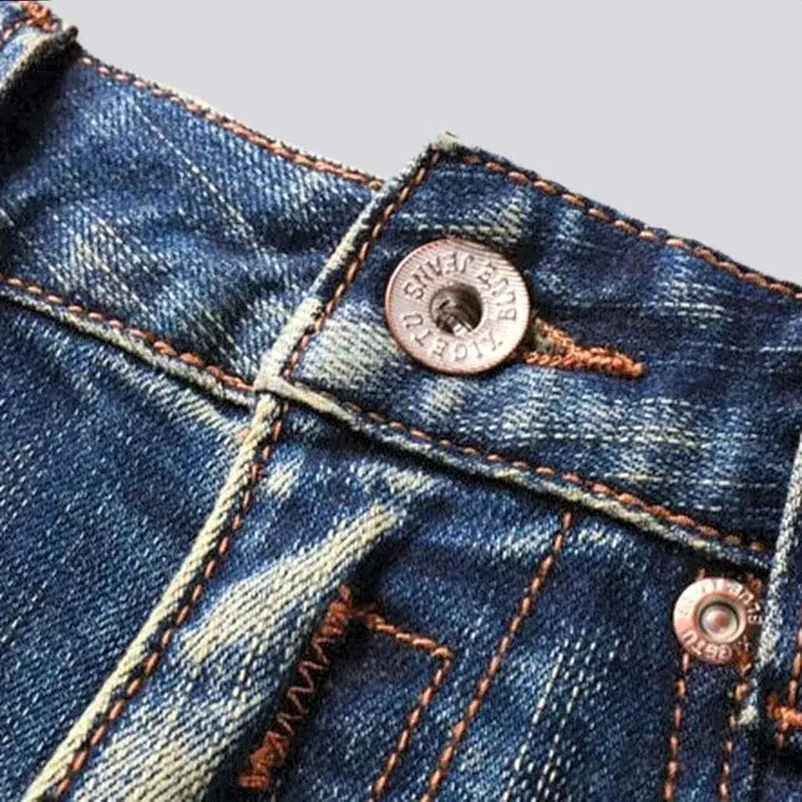 Medium wash street jeans
 for men