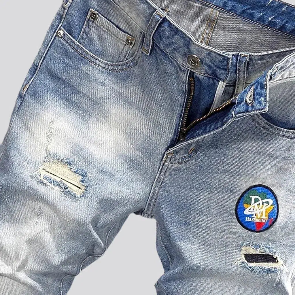 Y2k men's painted jeans