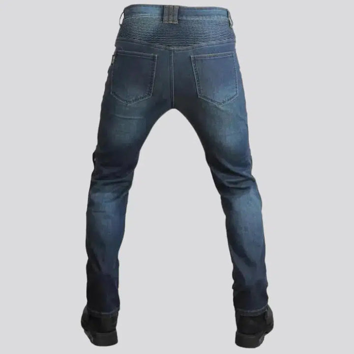 Mid-waist vintage men's moto jeans