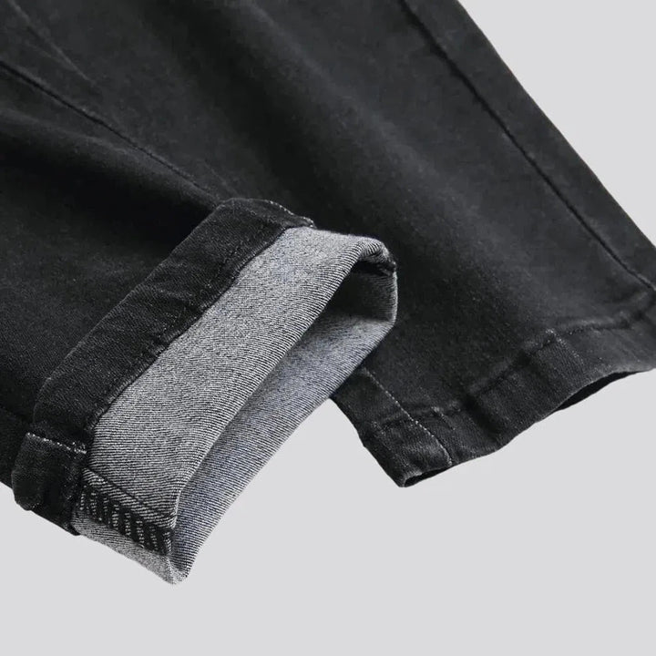 Sanded men's cargo jeans