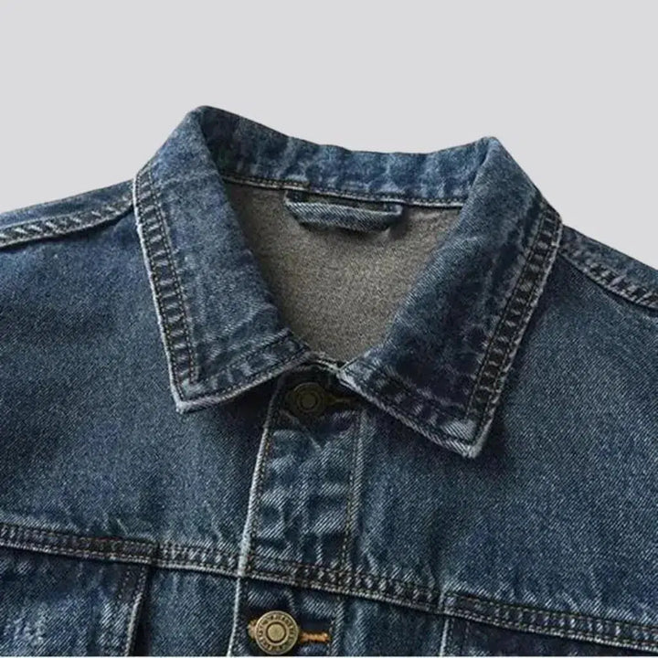 Medium-wash oversized jean jacket
