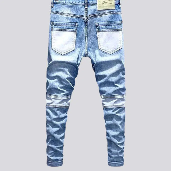Street men's patchwork jeans