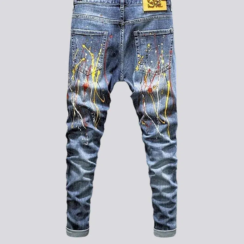 Multi-color stains y2k jeans