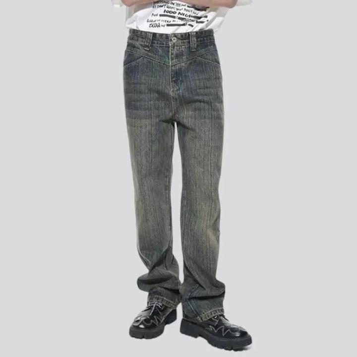 Whiskered men's slouchy jeans