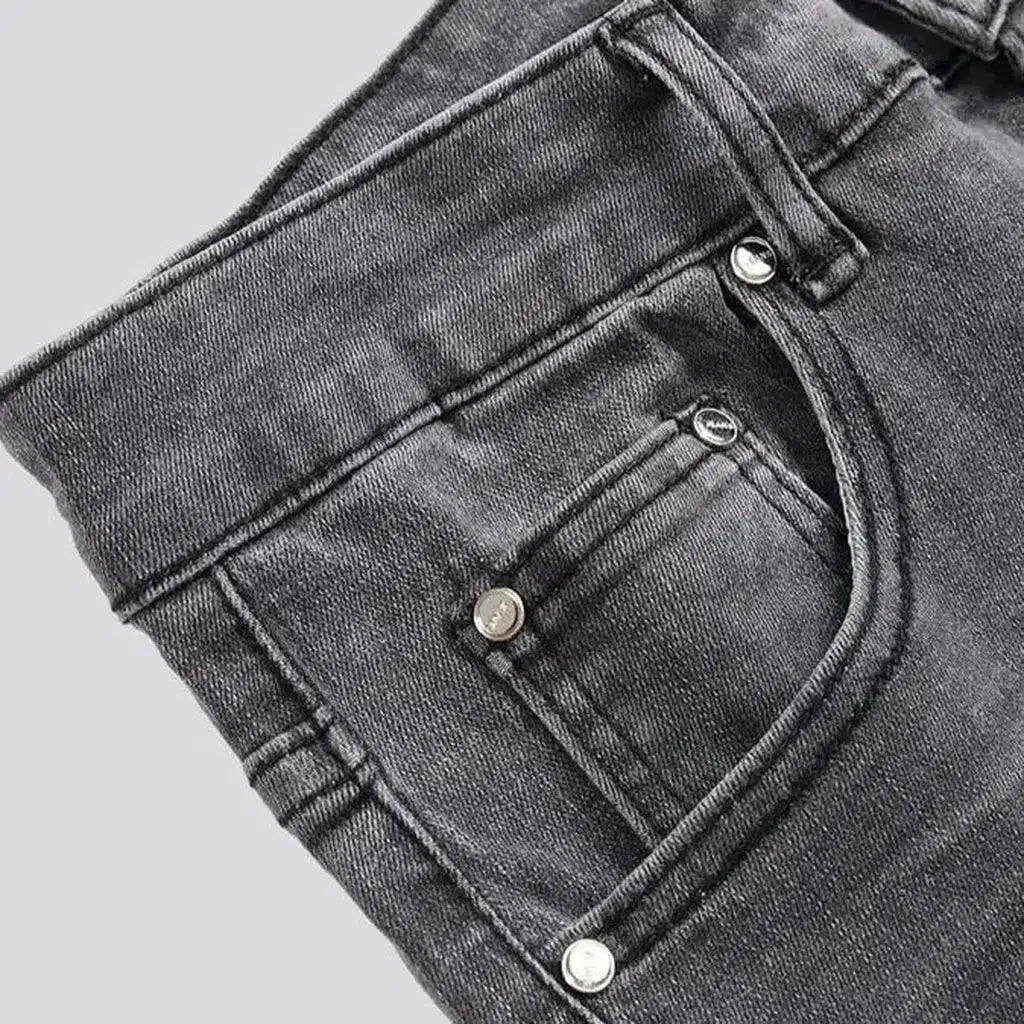 Sanded men's cargo jeans
