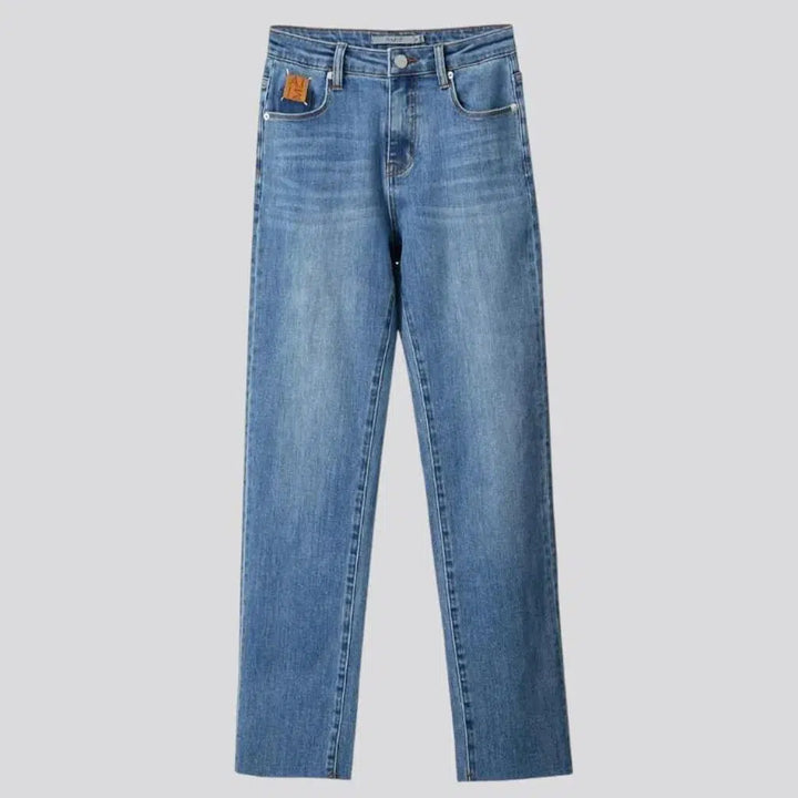 High-waist stonewashed jeans
 for women