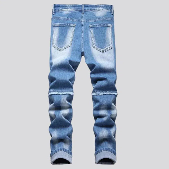 Skinny patchwork jeans
 for men