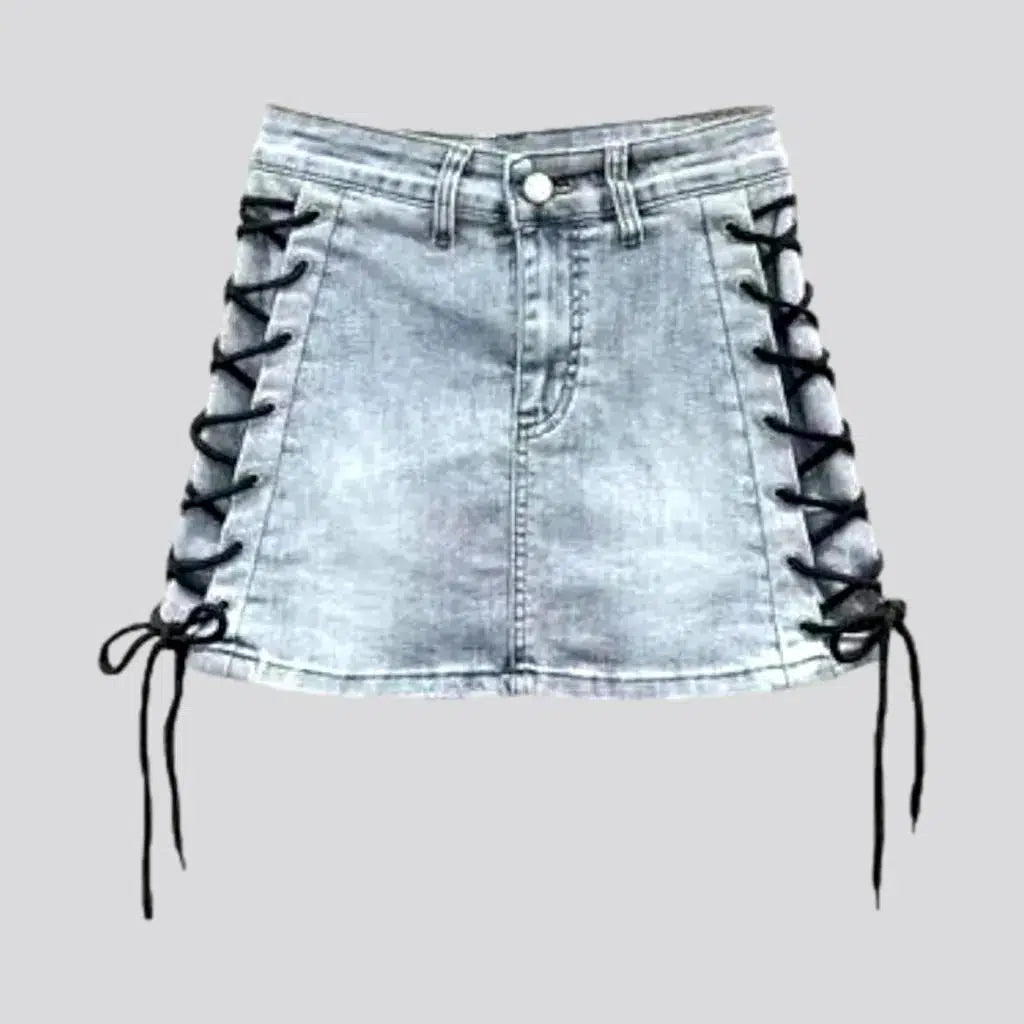 Mid-waist vintage denim skort | Jeans4you.shop