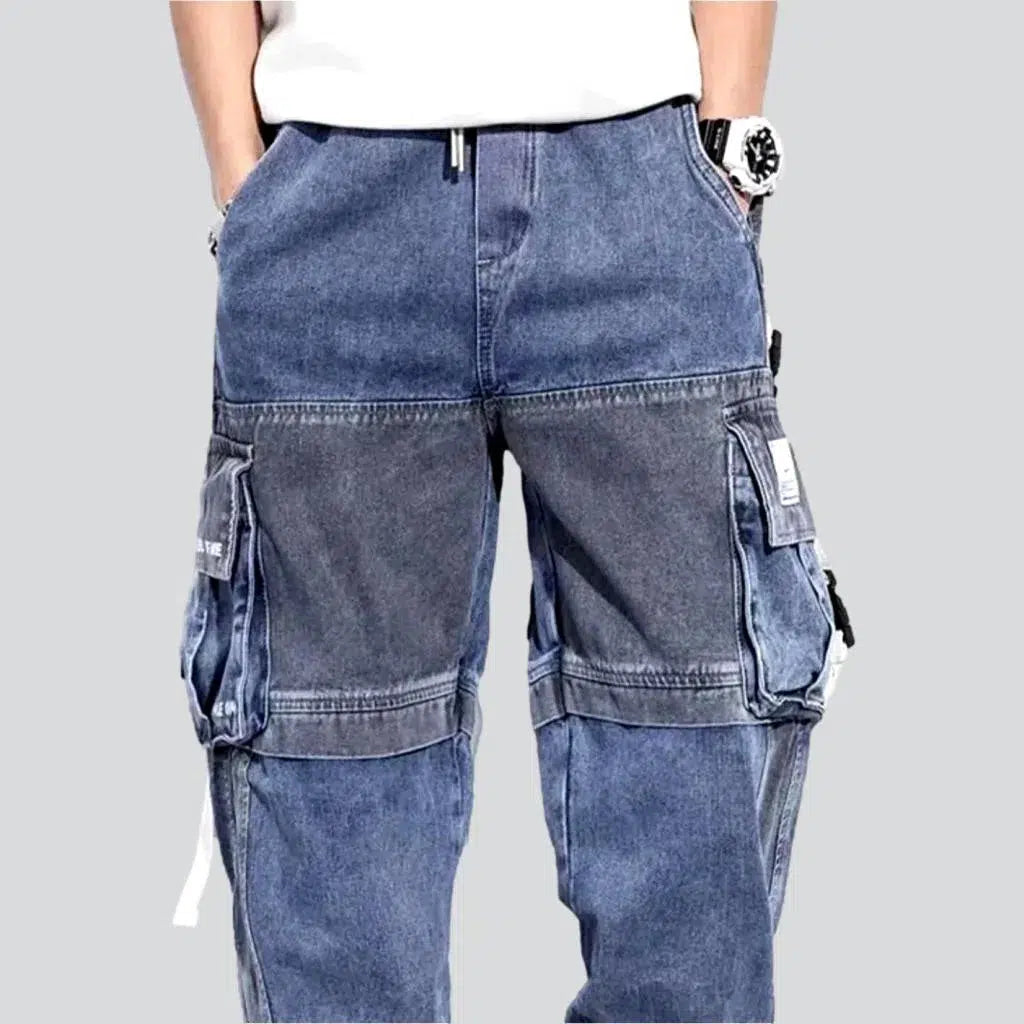 Men's embellished-with-straps jeans
