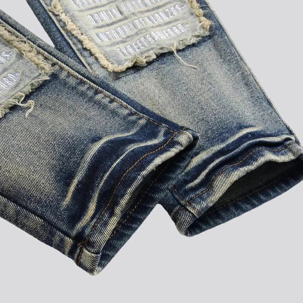 Vintage men's patchwork jeans