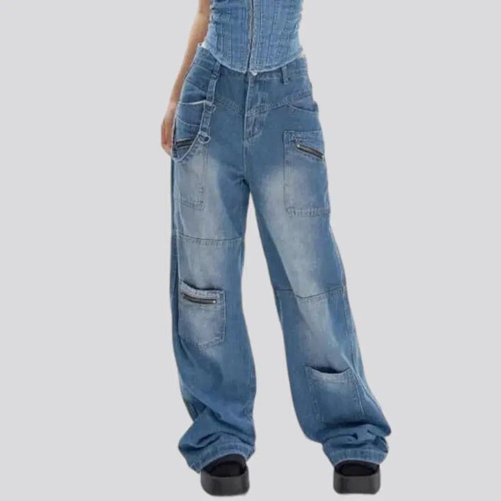 Mid-waist fashion jeans
 for ladies