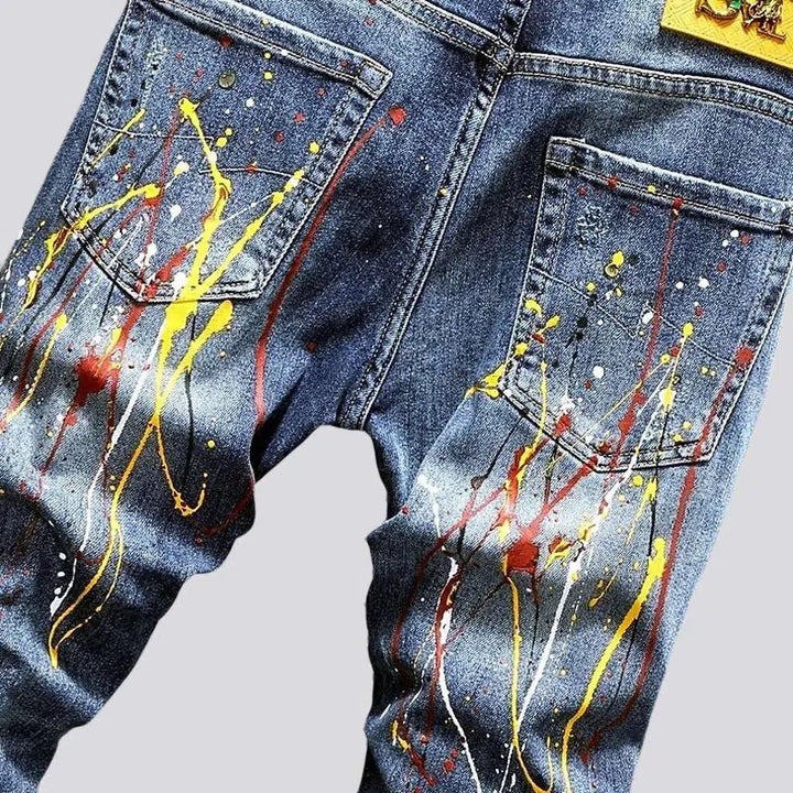 Multi-color stains y2k jeans