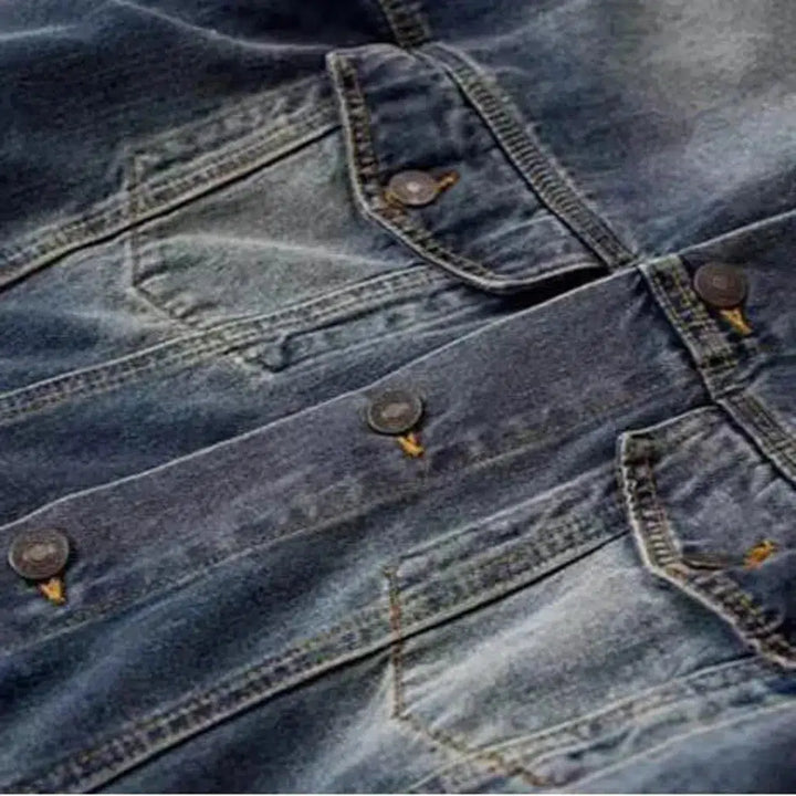 Distressed men's jeans jacket
