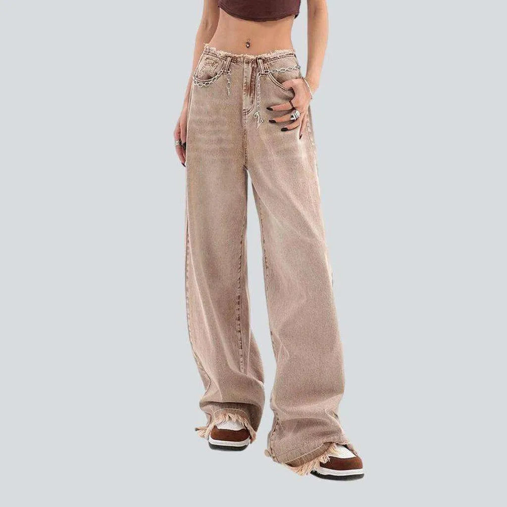 Sand color women's baggy jeans | Jeans4you.shop