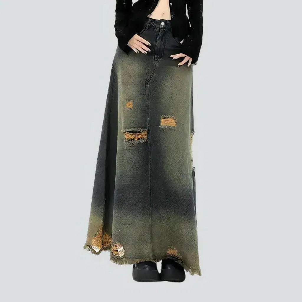 Sanded distressed jeans skirt | Jeans4you.shop