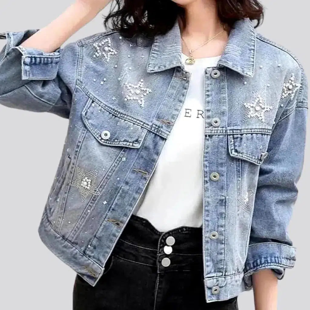 Sanded light-wash denim jacket
 for women | Jeans4you.shop