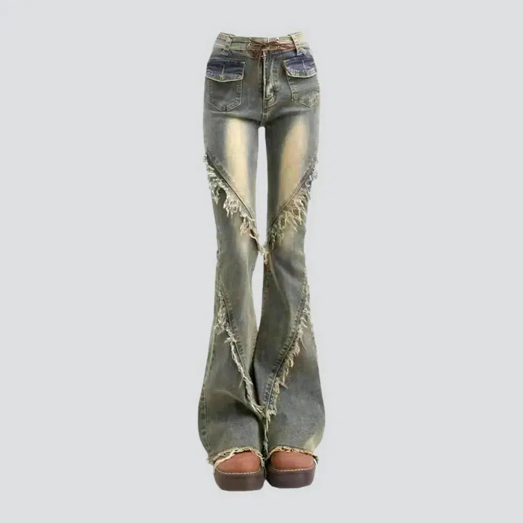 Sanded women's floor-length jeans | Jeans4you.shop