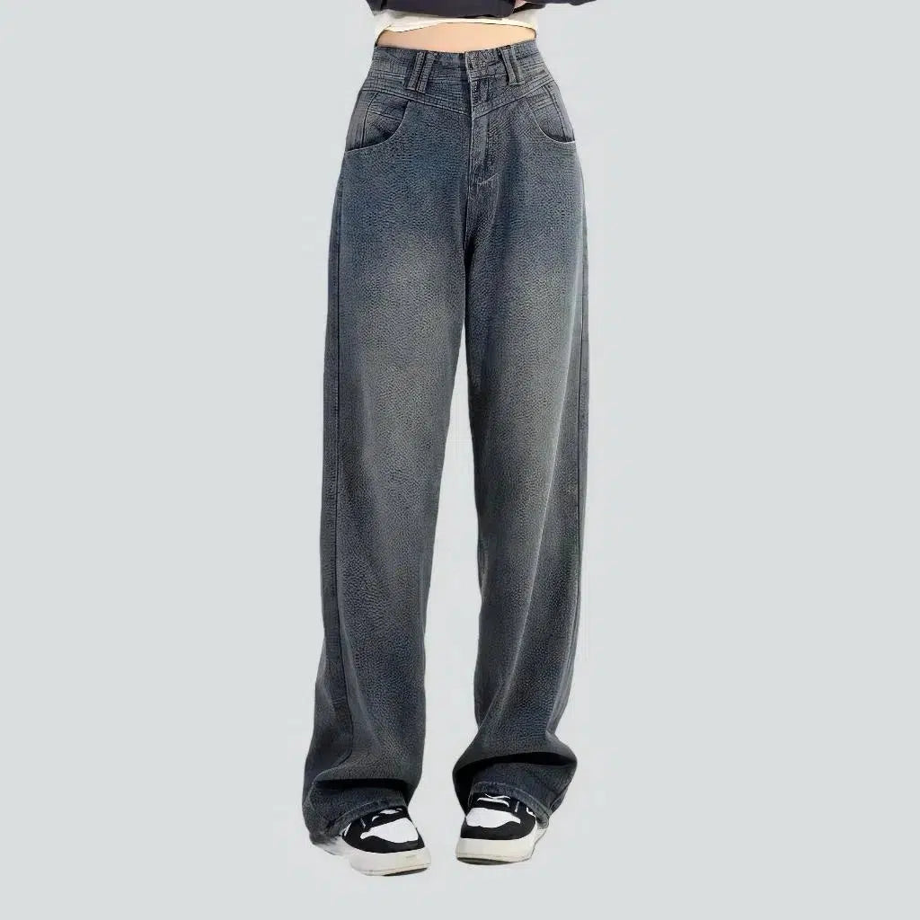 Sanded women's high-waist jeans | Jeans4you.shop