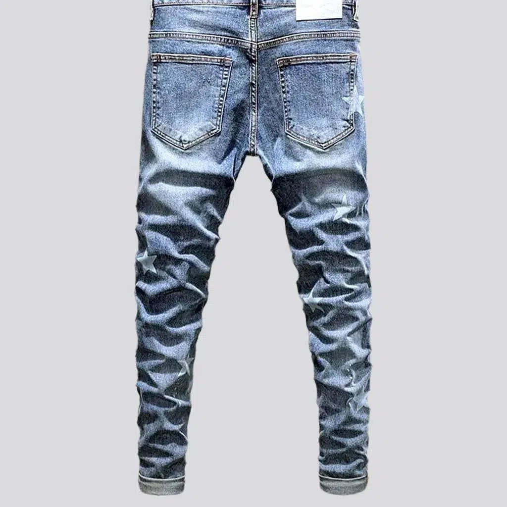 Y2k light men's wash jeans