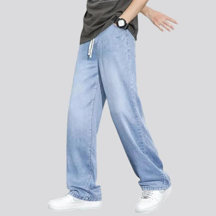 High-waist lyocell men's jeans pants