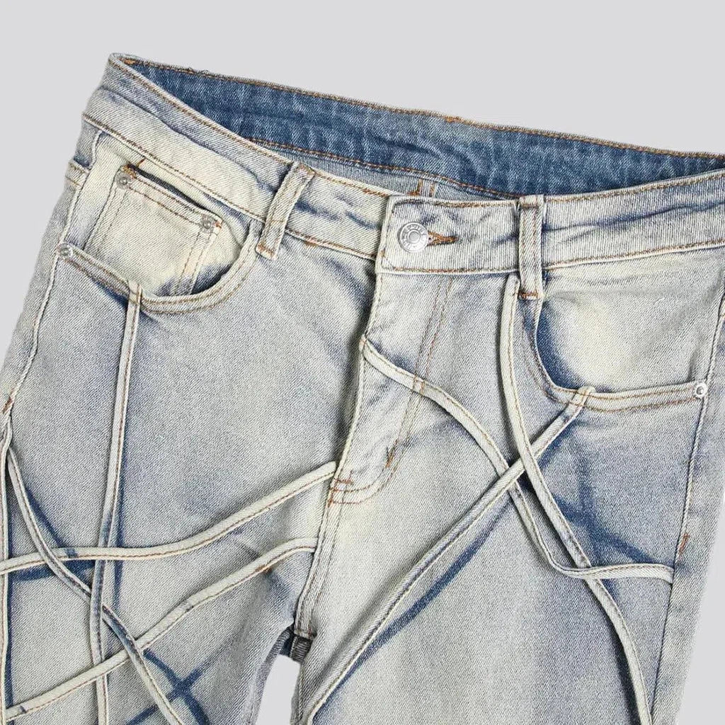 Light-wash men's stretchy jeans