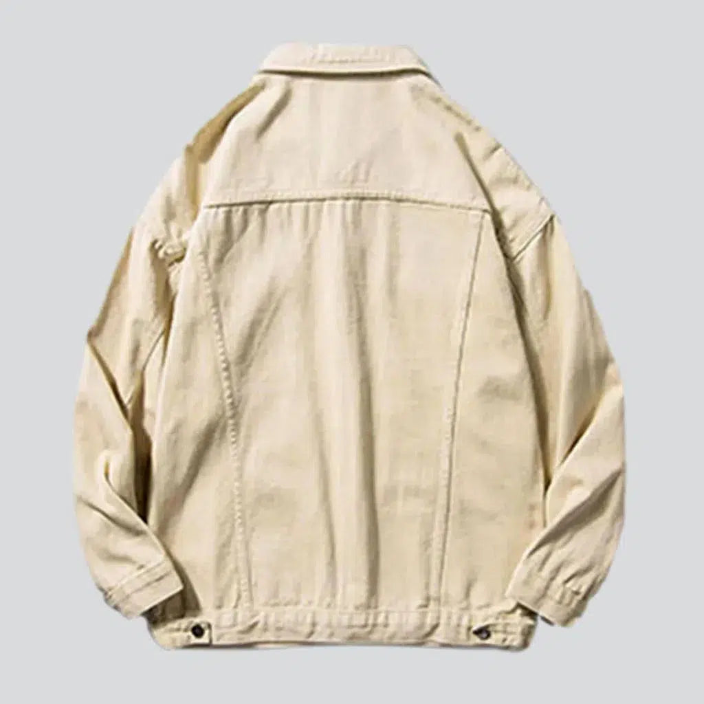 Y2k pale-hue men's denim jacket