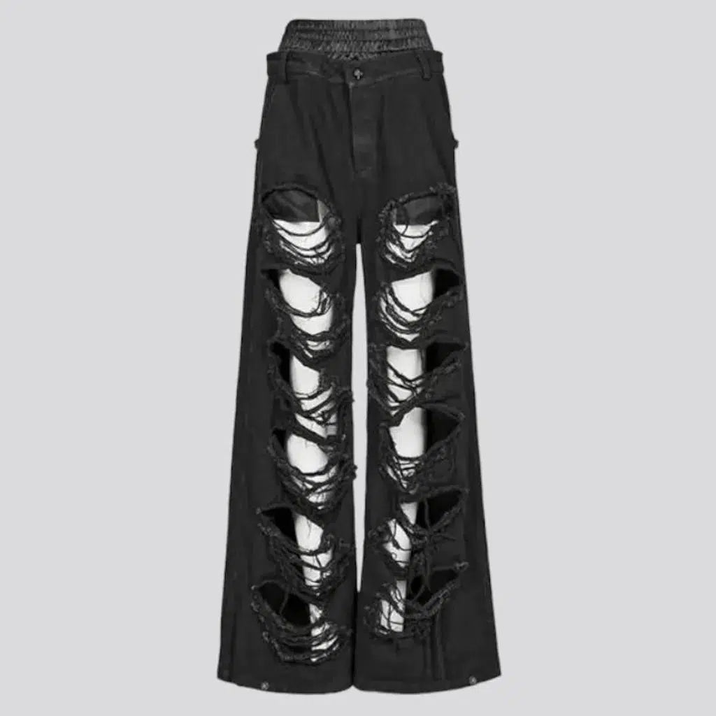 Gothic women's baggy jeans