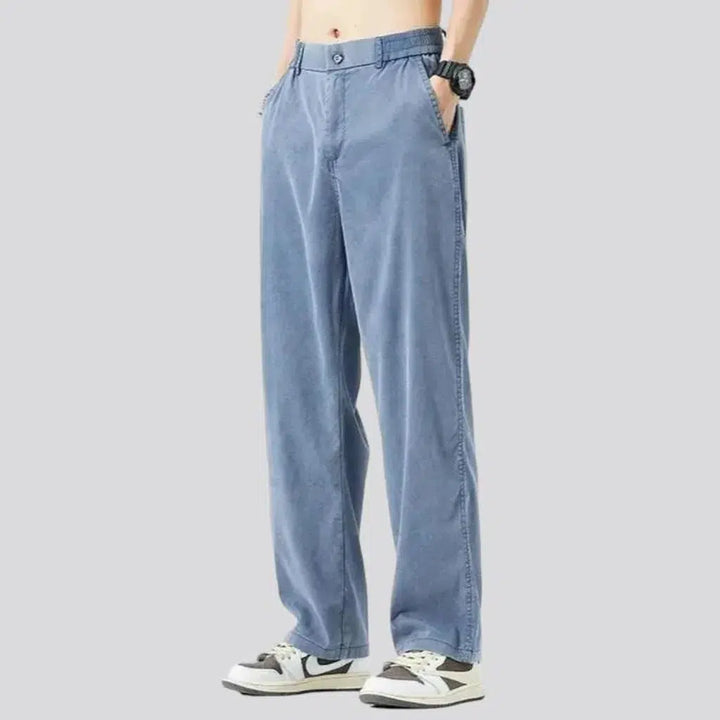loose, color, lyocell, ultra-thin, mid-waist, zipper-button-rubber, diagonal-pockets, men's jeans | Jeans4you.shop