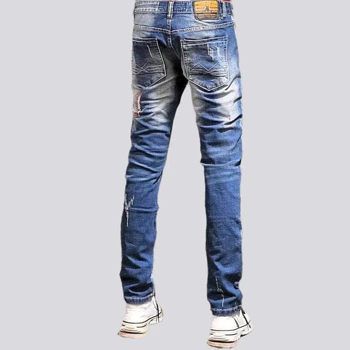 Vintage mid-waist jeans
 for men