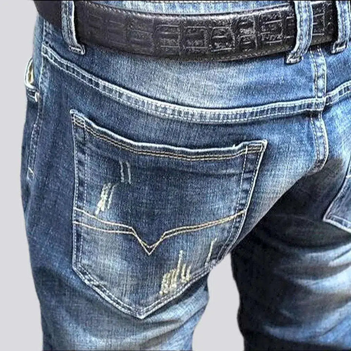 Mid-waist men's casual jeans