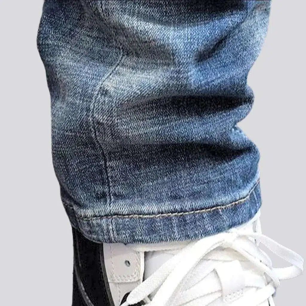 Mid-waist men's casual jeans