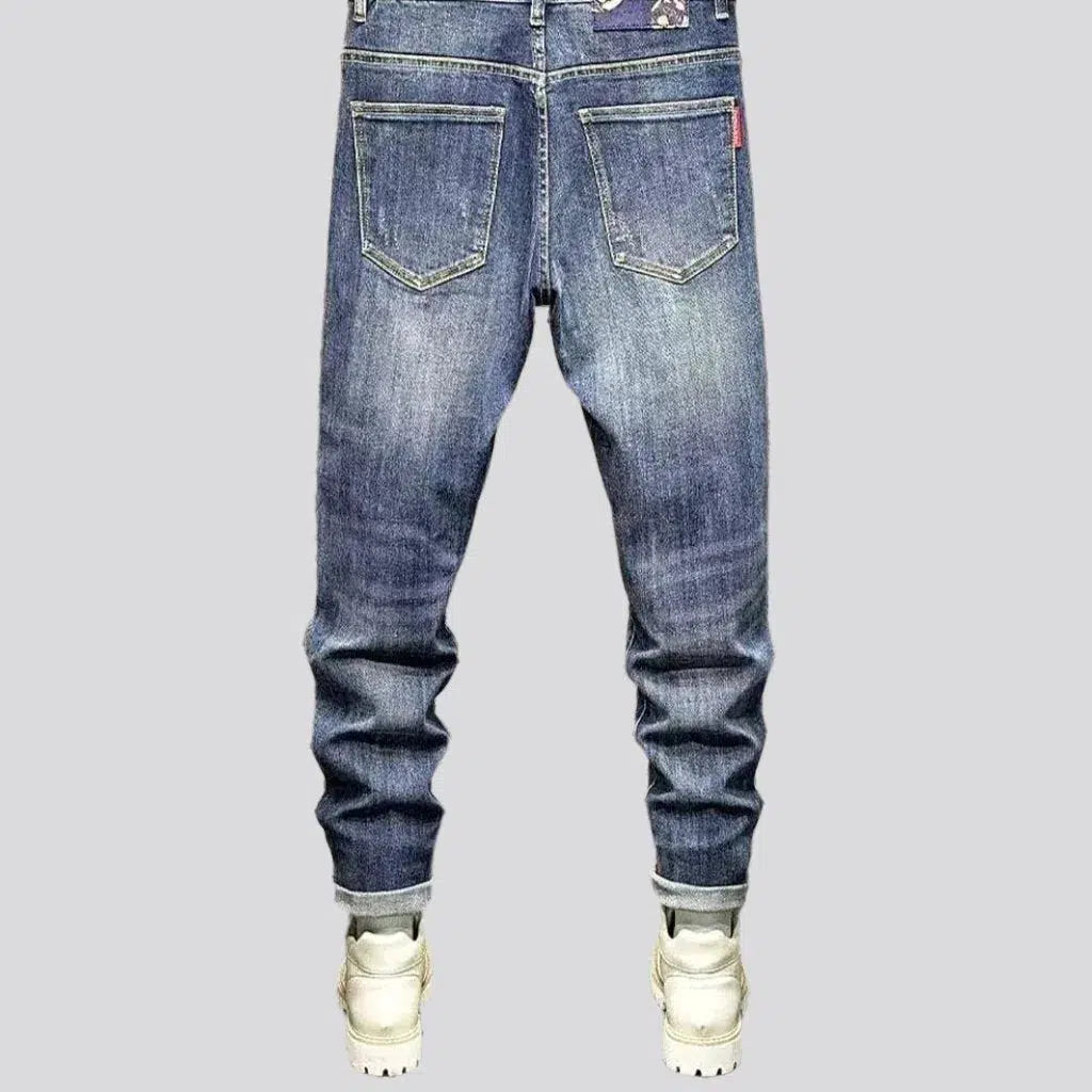 Whiskered men's vintage jeans