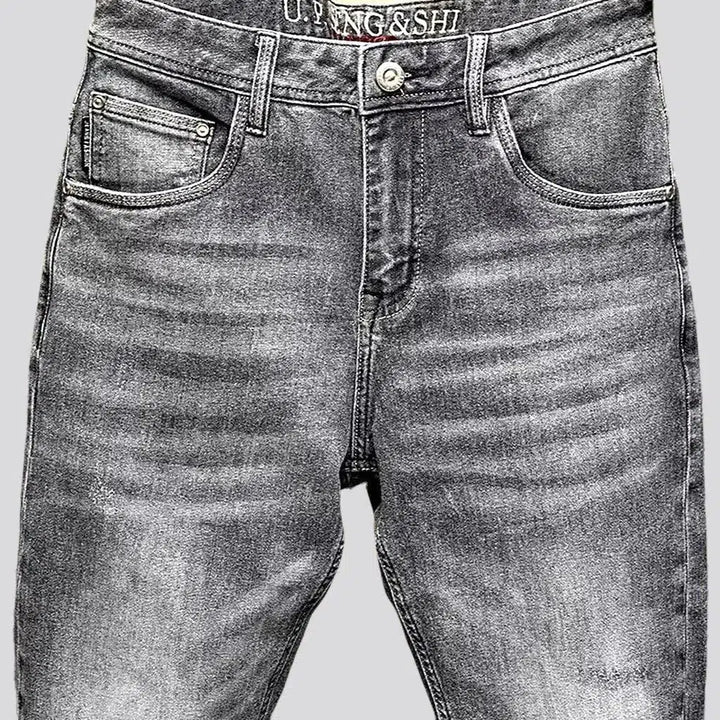 Slim men's grey jeans