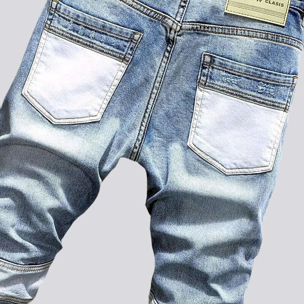 Street men's patchwork jeans