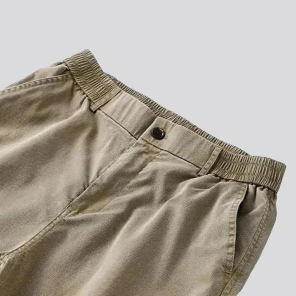 Ultra-thin men's mid-waist jeans