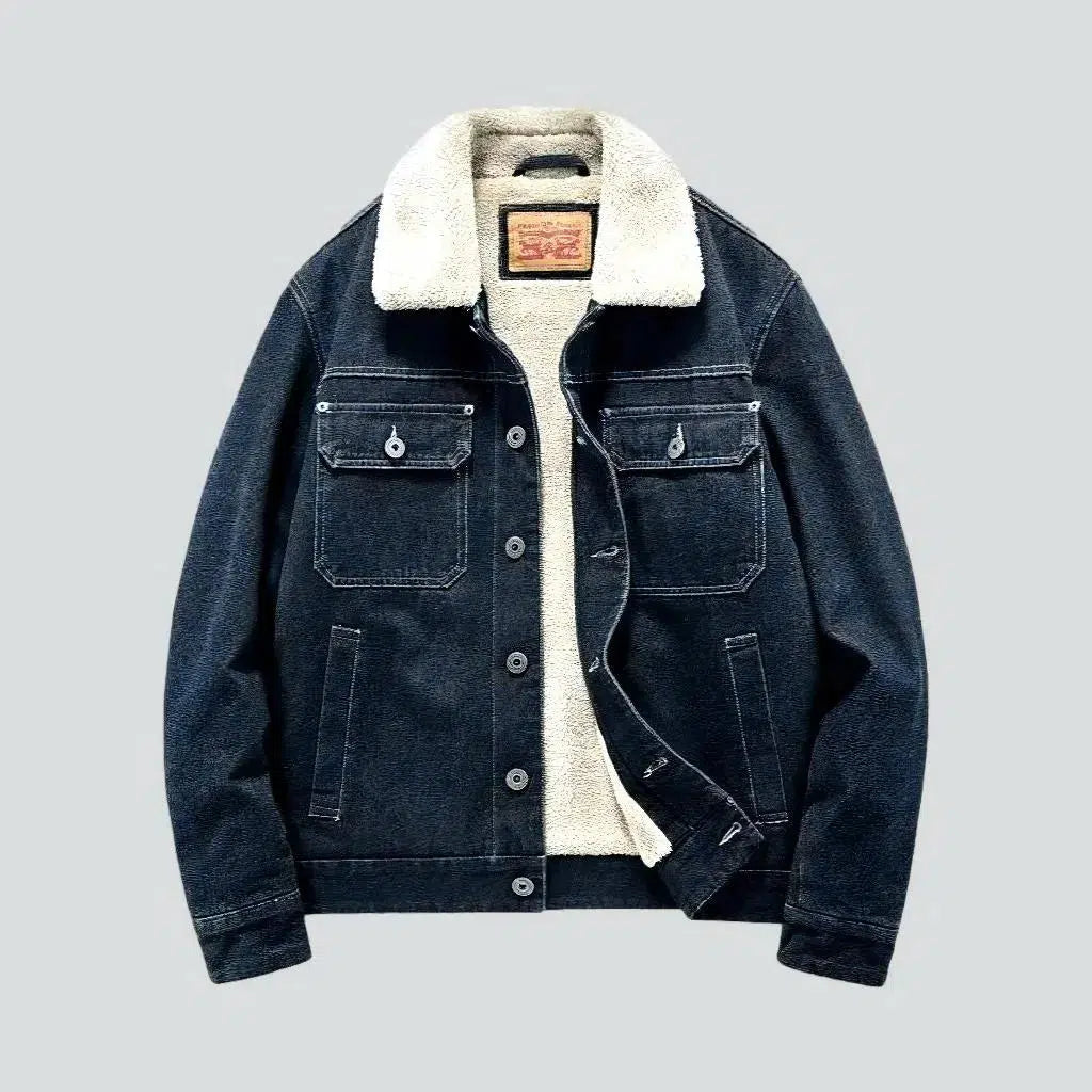 Sherpa oversized men's denim jacket | Jeans4you.shop